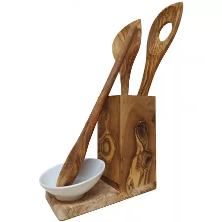 5-teiliges Küchen-Set aus edlem Olivenholz