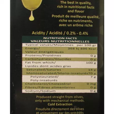 4 L Griechisches Olivenöl Bio, Kreta, rein Koroneiki Olive, nativ kaltgepresst (Säure unter 0,4%)