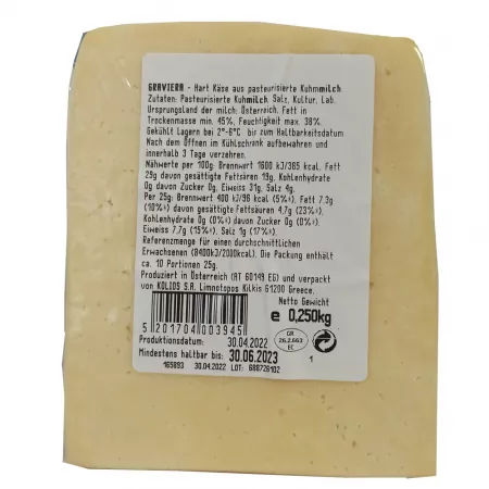 Kolios Graviera- griechischer Hartkäse 250gr