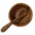 Bowl and spoon made of olive wood