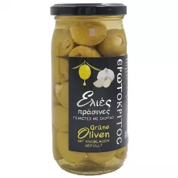 Green olives with garlic, Greek
