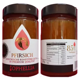 Peach jam (85% fruit) 230 g